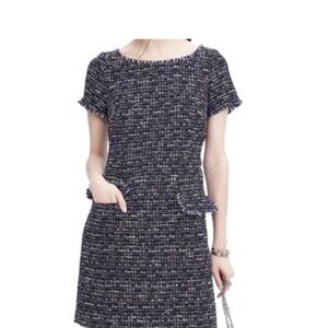 Banana Republic Navy Tweed Mini Dress